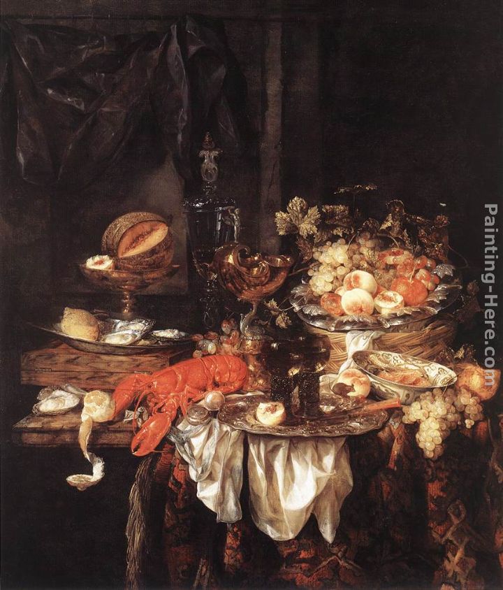 Banquet Still-Life with a Mouse painting - Abraham van Beyeren Banquet Still-Life with a Mouse art painting
